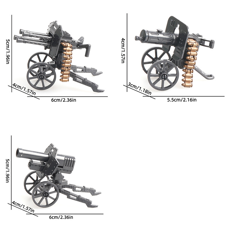 Foreign trade assembly building blocks, soldiers, third-party minifigure accessories, weapons, howitzers, rocket launchers, anti-aircraft guns, military toys pic 12