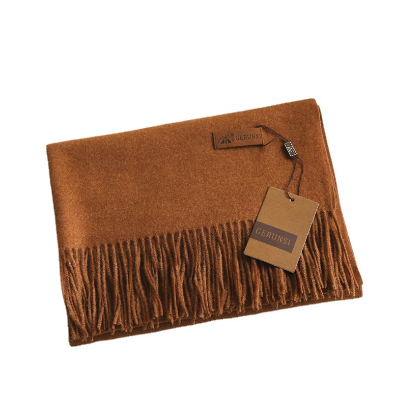 300G Solid Color Imitation Cashmere Scarf Female 2022 New Korean Version Of All The Autumn And Winter Warm Thick Neck Wholesale Item Picture