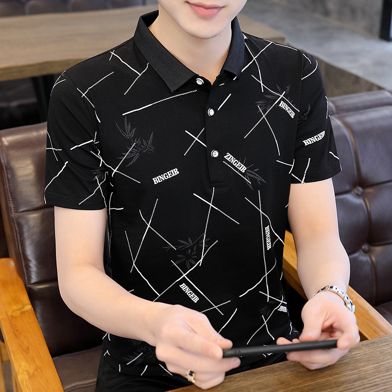 Short-sleeved T-shirts for men's summer fashion, lapel POLO shirts for men, and white T-shirts for men's half-sleeved fashion wear Application Scenario