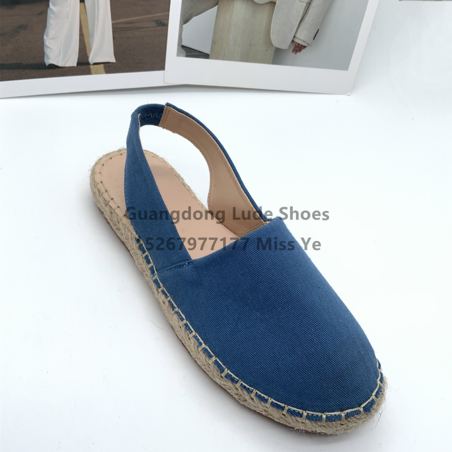 Foreign Trade Single Shoes Women Fashion Casual Simple Single Shoes Guangzhou Women's Shoes Craft Shoes Increase Straw Knitting Single Shoes Lazy People details Picture