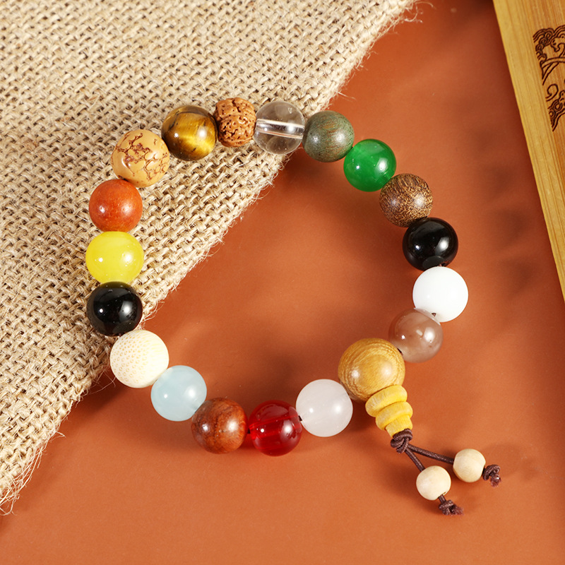 Small Red Book With The Same Bodhi Tassel Car Pendant 18 Seed Bracelet Male Multi Treasure Rosary Disk Play Bracelet Female details Picture