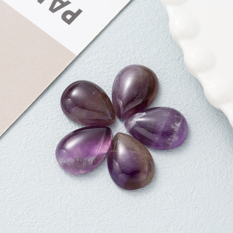 New cross-border best-selling natural amethyst water drop ring face, European and American fashionable agate pendant wholesale accessories Specification image