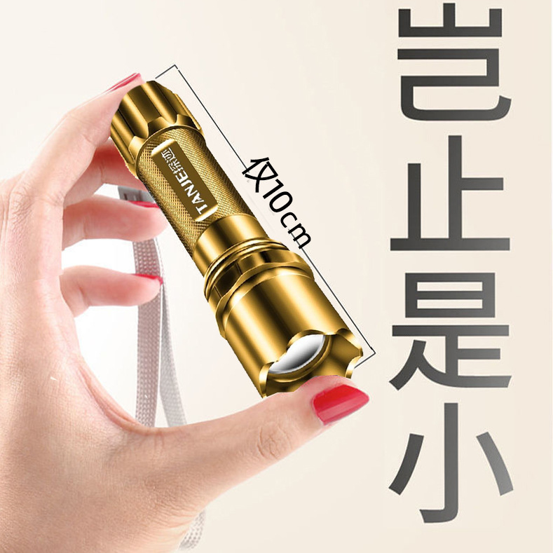led flashlight with strong light, usb charging, outdoor long-range shooting, mini portable multi-functional household aluminum alloy flashlight details Picture
