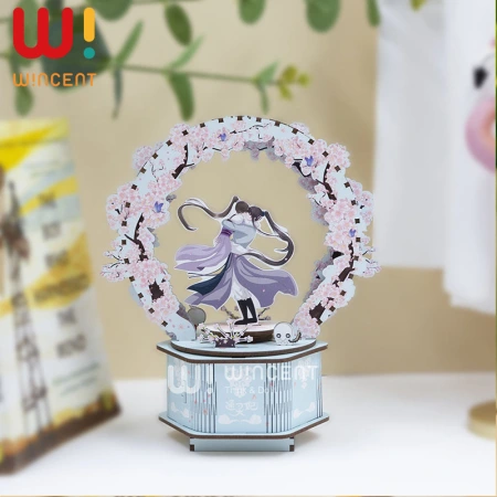 IP Tonglingfei 3D Wooden music box ornament, DIY children's toy, Christmas creative gift music box