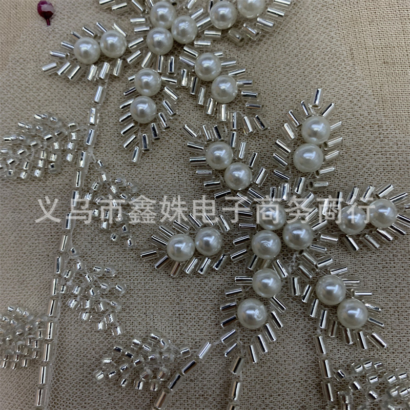 Silver tube bead floral collar clothing accessories, collar flower accessories and accessories details Picture