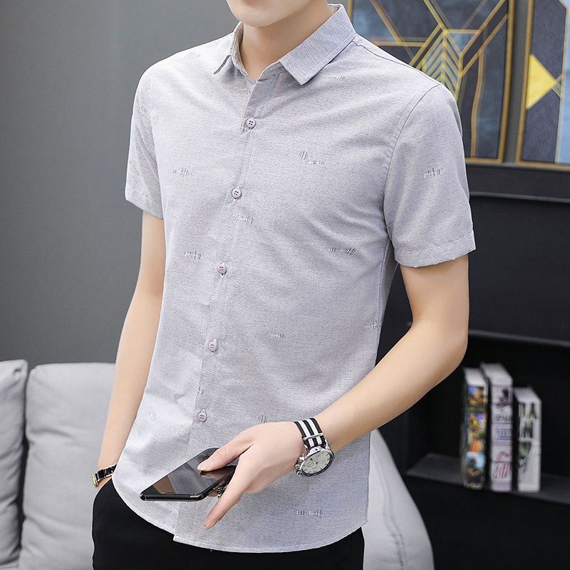 衬衫/衬衫男士长袖休闲/衬衫冰丝/男装男士长袖衬衫正品/亚麻长袖衬衫产品图