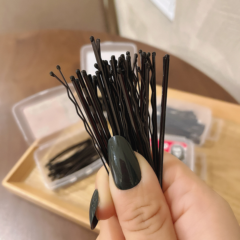 Hair clips, straight clips, simple clips to fix hair, black hair clips, steel clips, fringe clips, girlish top clips, headwear Specification image