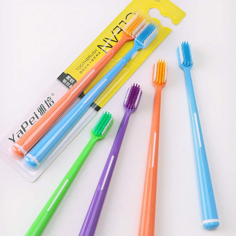 Bamboo Charcoal Soft Hair Adult Home Wide Head Toothbrush Couple Fine Silk Fashion Double Pack Home Pack Manufacturers Wholesale Price details Picture