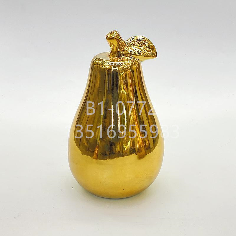 Jinbao Vase Factory wholesals modern and simple gilded decorative items, fruits, pears, round apples, ornaments and decorations Application Scenario