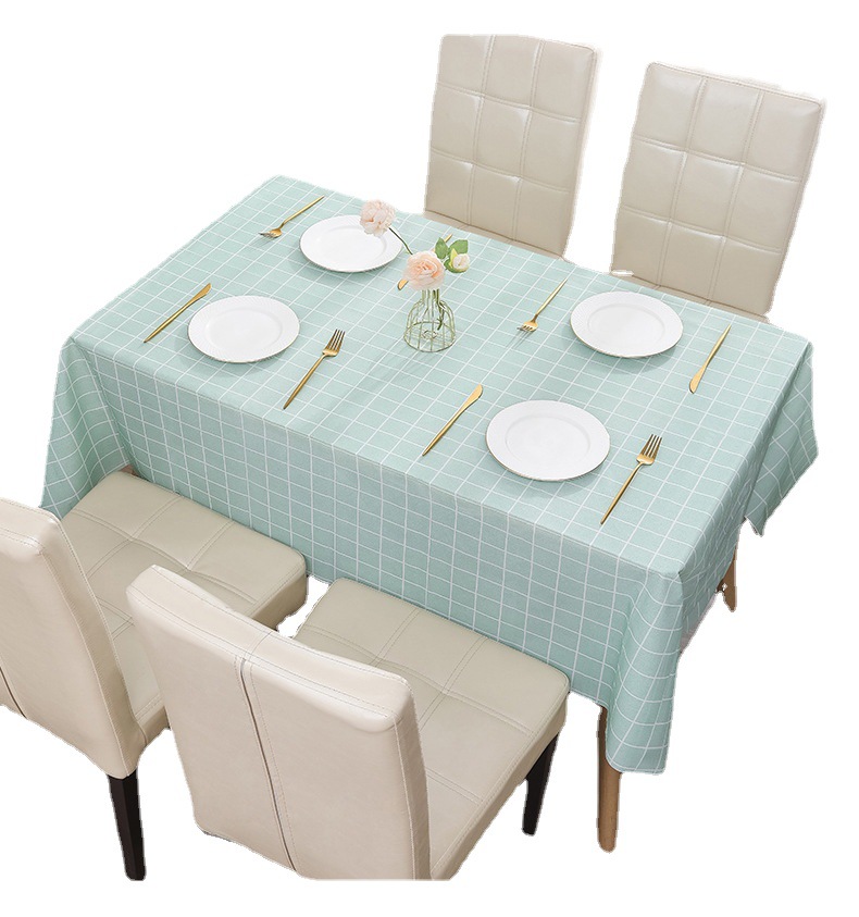 Nordic Style Peva Checkered Tablecloth Wash Free, Waterproof, Oil, Dustproof Table Mat Plastic Checkered Coffee Table Cloth Item Picture