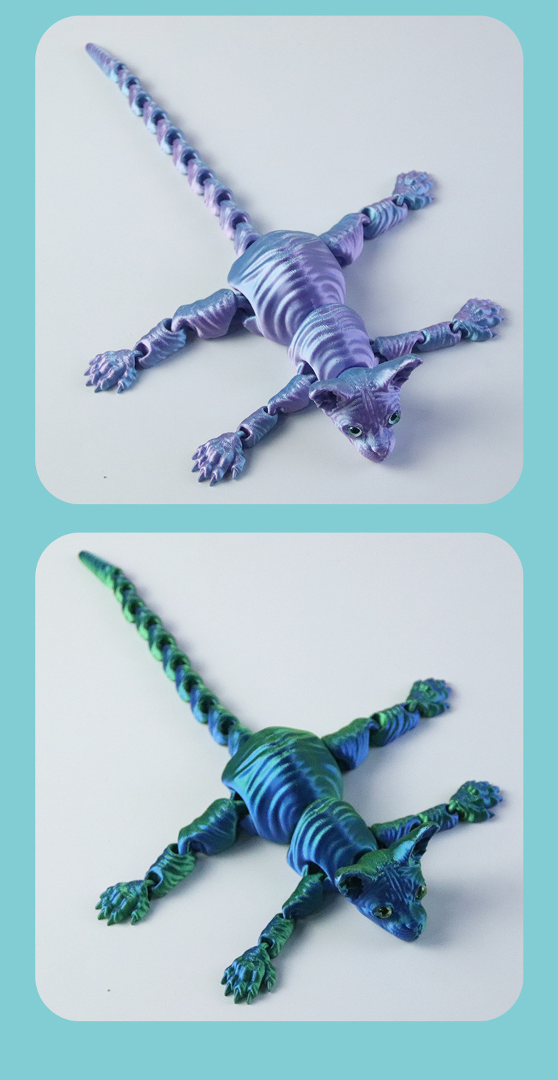 跨境3d打印关节可活动暹罗猫摆件工艺品玩具3DHairless Cat详情10