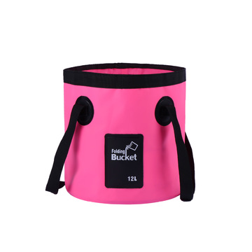 New cross-border camping fishing hand-held water bucket, pvc portable folding water bucket package, outdoor foot bath bucket in stock Specification image