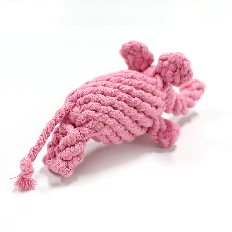 现货棉绳狗玩白底实物图