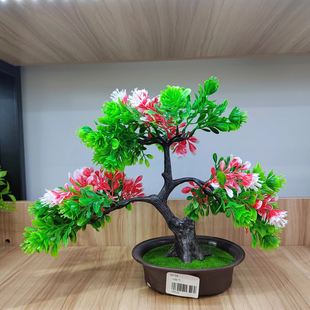 洪昇仿真工艺三叉仿真创意松树盆栽绿色植物