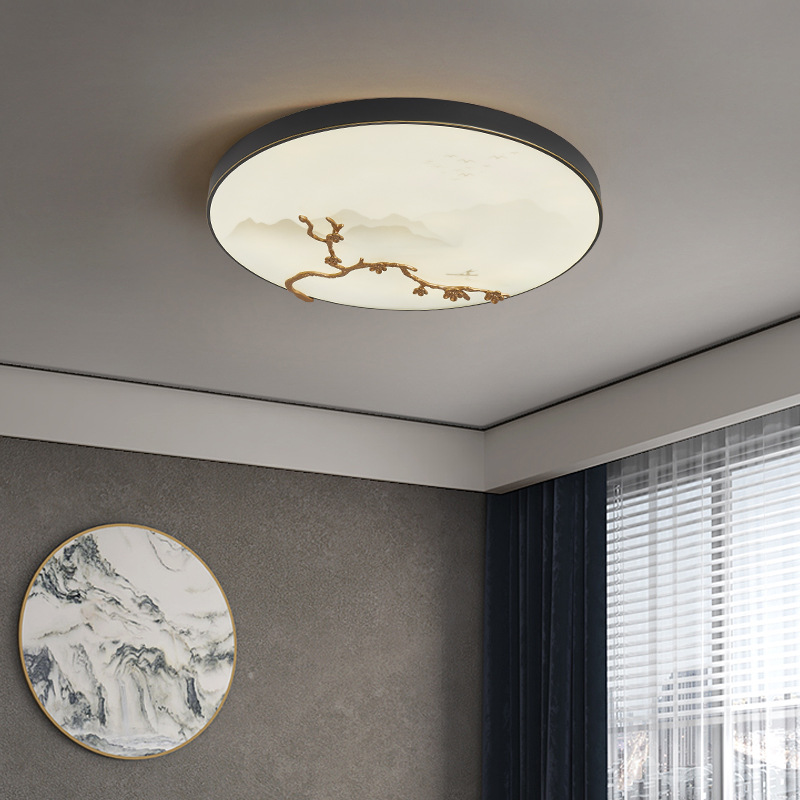 New Chinese three-color bedroom light ultra-thin simple senior led aisle balcony light Main bedroom room ceiling light