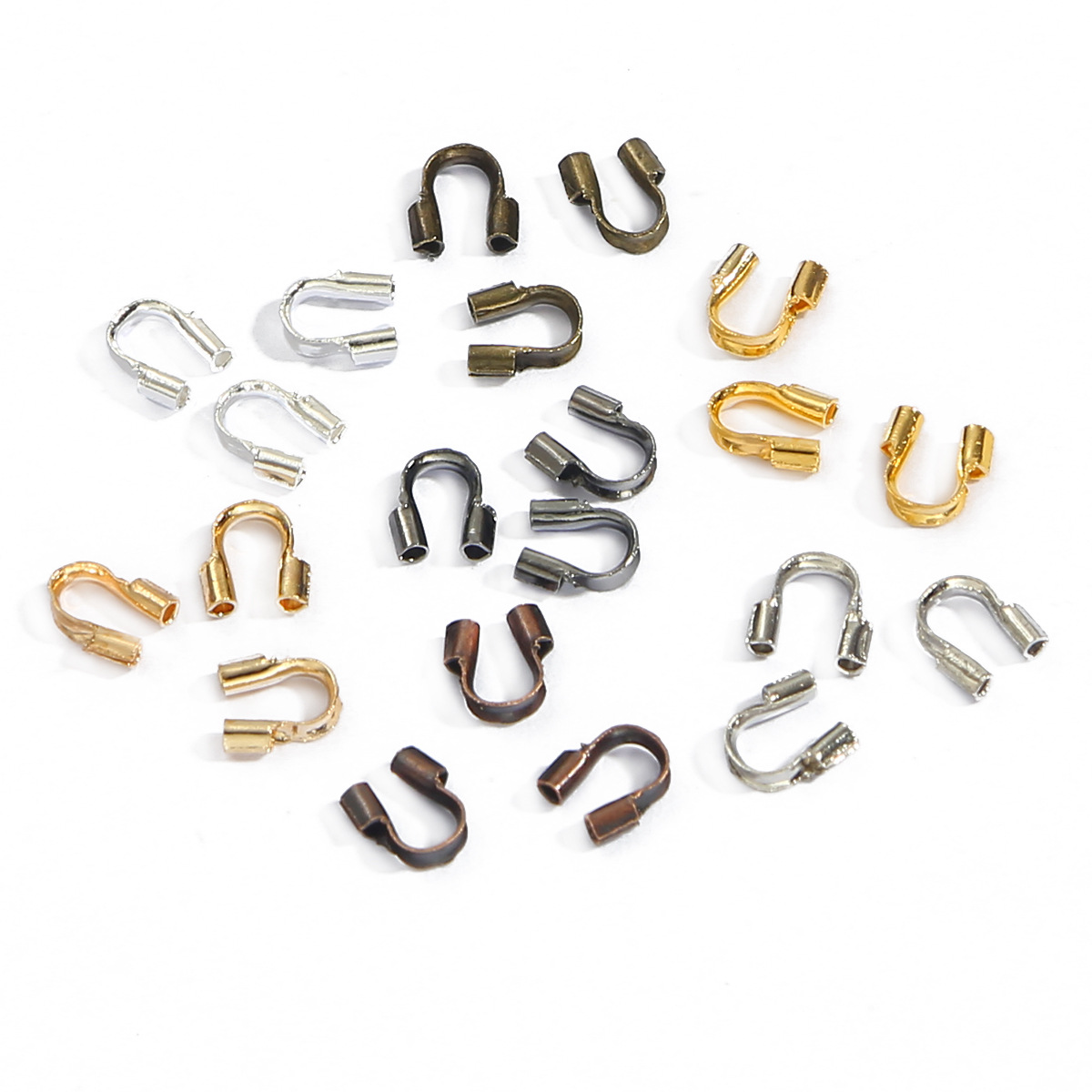 Iron U-shaped tail buckle opening positioning buckle, diy material for necklace and bracelet accessories, 100 pieces per bag