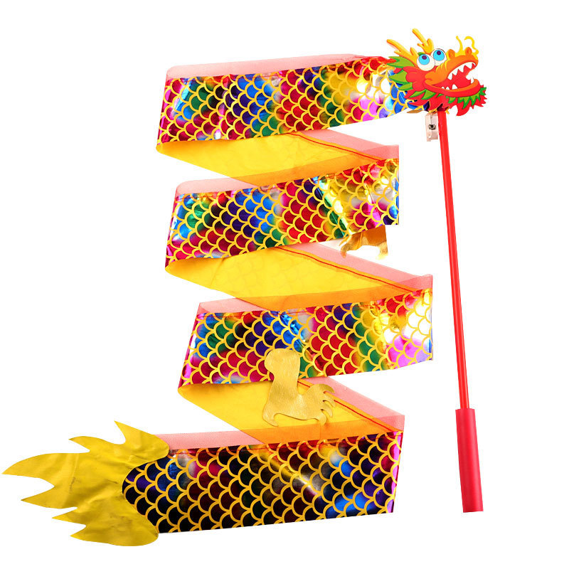 Luminous dragon ribbons, dance dragon lanterns, ribbons, children's dragon lantern performance props, luminous toys, dance gymnastics decorations Item Picture