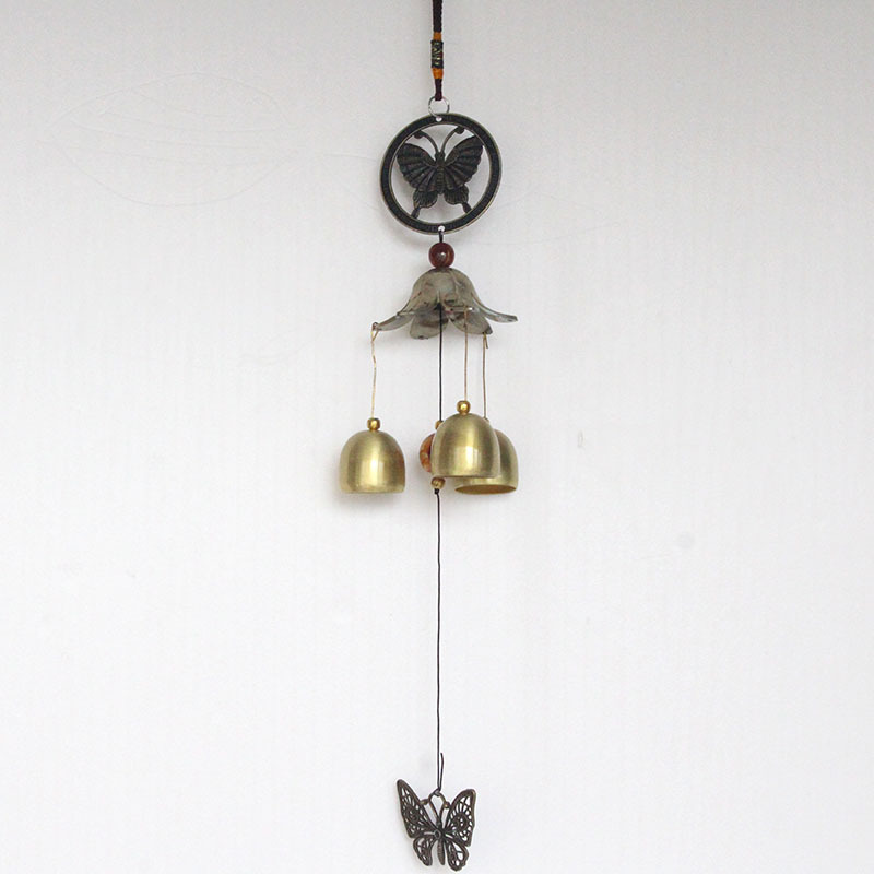 European And American Metal Alloy Bell Wind Chimes Hanging Retro Creative Butterfly Animal Decorative Craft Gift Pendant Cross-Border