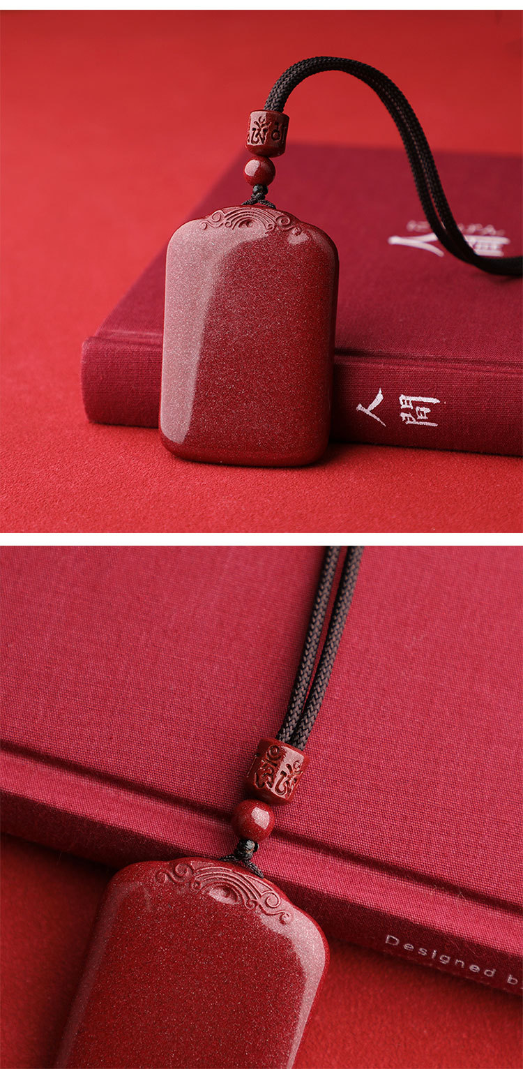 High-content cinnabar Wushi brand pendant for men, a zodiac year pendant, natural raw ore purple gold sand necklace, a gift for women pic 22