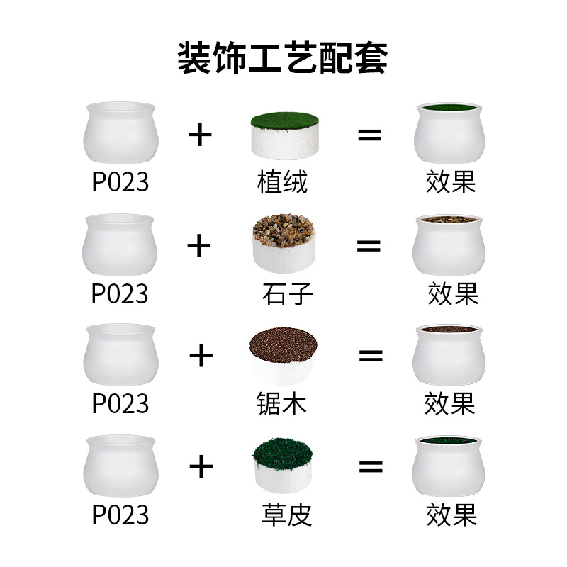 厂家批发迷你简约车载假花多肉植物花盆手工毛线钩织编织用花盆详情图3