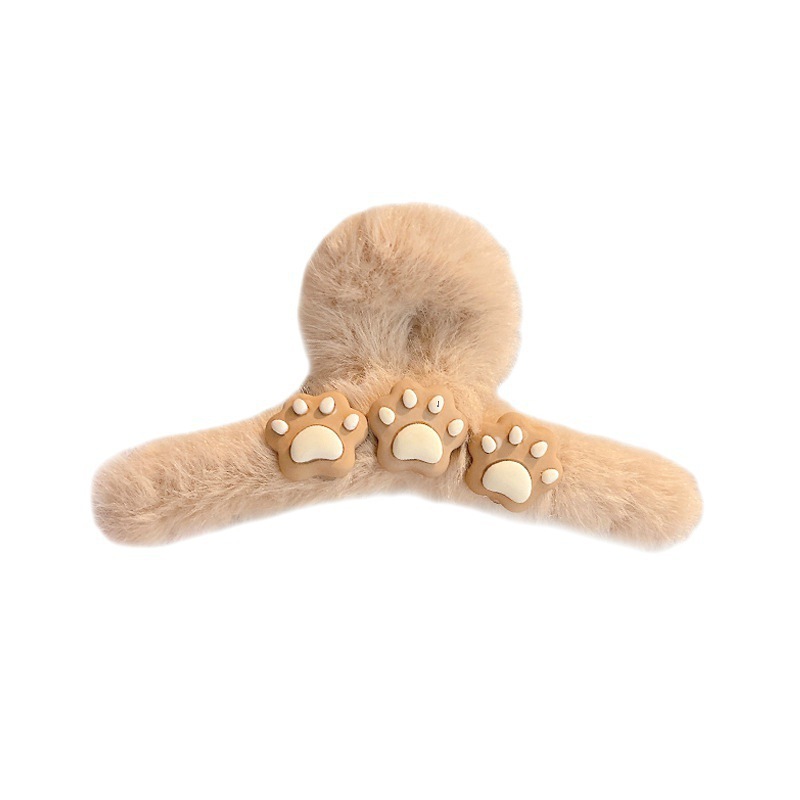 Large Plush Clip Cute Shark Clip Female Bear Hair Clip Back Head Curling Hair Grab Fall And Winter Clip Headdress Item Picture