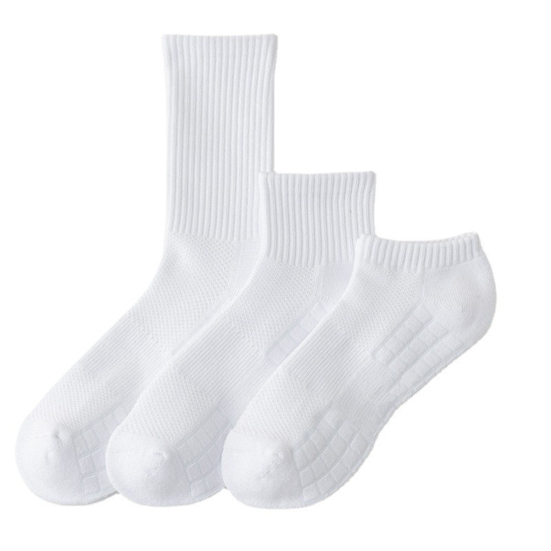 【现货】男士袜子夏季中筒袜毛巾底运动袜棉白色长筒长袜篮球短袜详情图5