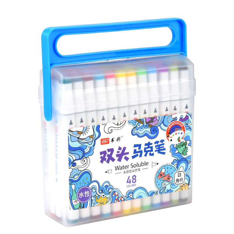 Double-head marker 48-color set for children watercolor graffiti painting marker pen art supplies directly supplied by manufacturers Item Picture