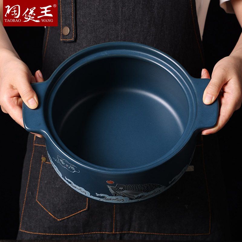 Tao Bao Wang high-temperature resistant Chinese traditional style clay pot stew pot, household gas stove, open flame for making soup and stewing vegetables, clay pot stew pot Application Scenario