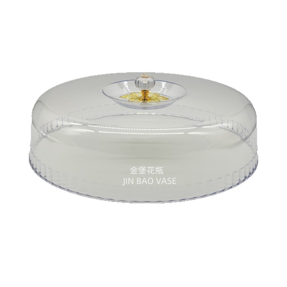 Dessert cake tray, European-style tea snack plate, ceramic fruit bread tasting plate with lid, plastic transparent plastic Item Picture