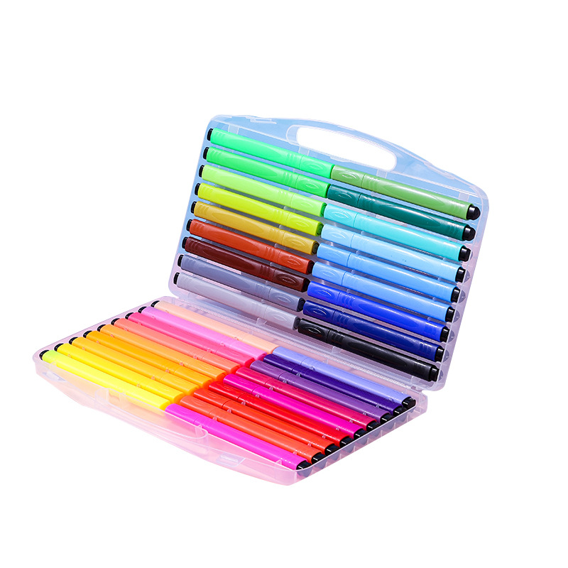 Triangle Rod Watercolor Pen Pp Box Children's Washable Non-Toxic Large Brush Large Capacity Coloring Pen Student Art Supplies Item Picture