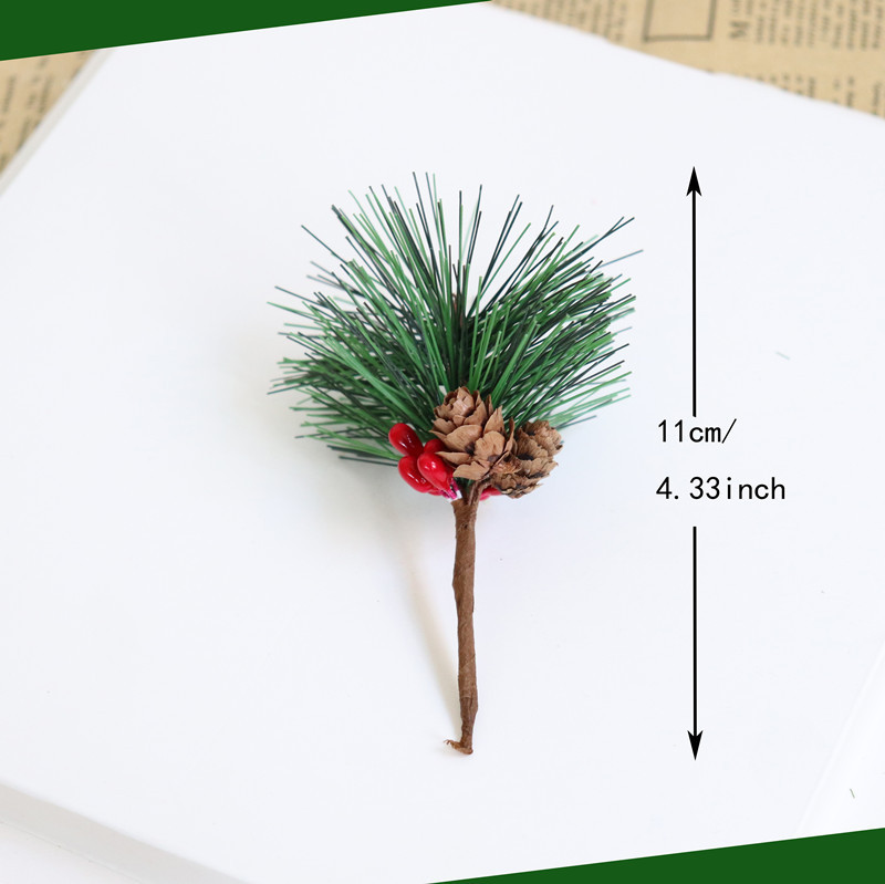 圣诞装饰松针 迷你圣诞树配件 礼盒装饰仿真花系列绿植 桌面摆饰详情图3