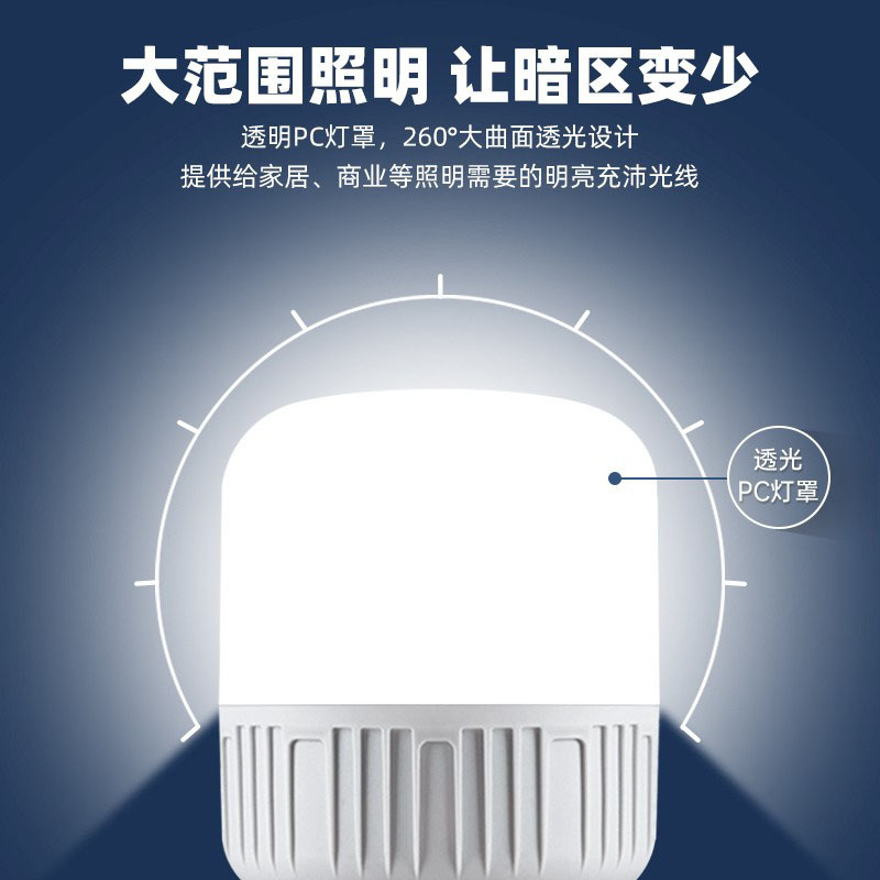 Manufacturers Wholesale Led Yellow Light White Plastic Bulb Gao Fu Shuai High-Power Led Bulbs Energy-Saving Charging Bulbs details Picture