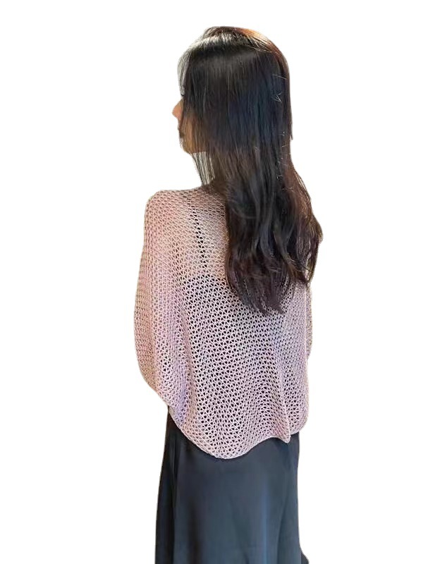Fabricante suministro directo grilla hielo silk kans de punto protector cervical primavera/verano protección solar cardigan exterior mujer corto aire acondicionado chal Application Scenario