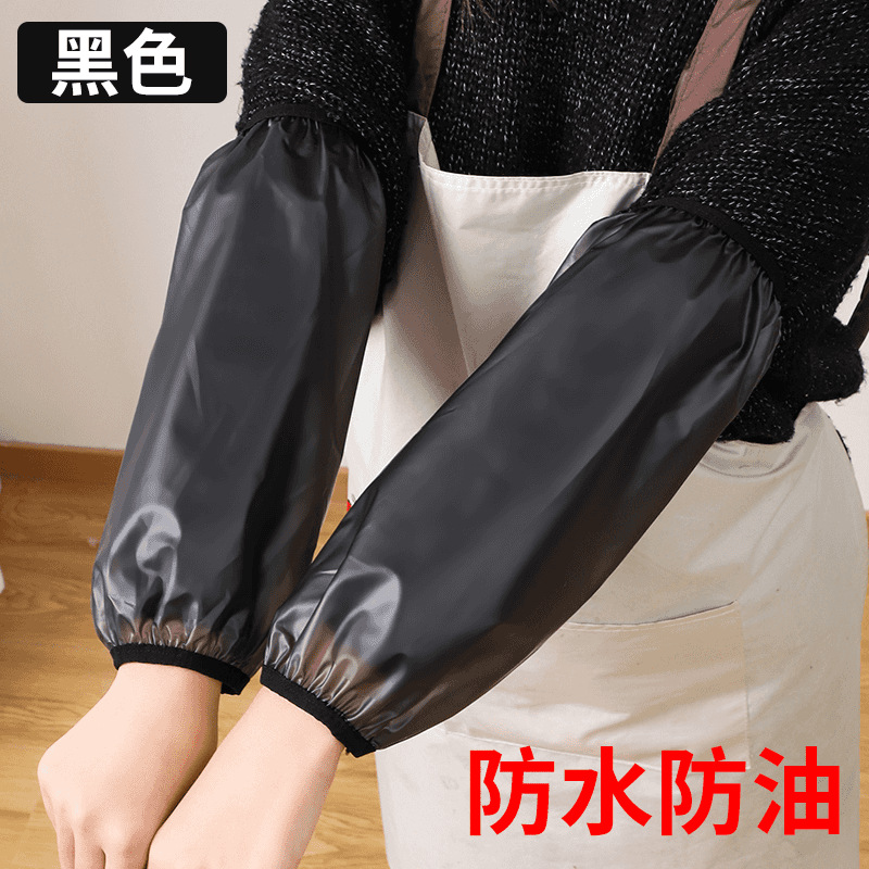 Extended waterproof sleeve covers for men and women, transparent sleeves for autumn and winter, oil-proof for kitchen work, dirt-proof, adult sleeve protection Item Picture