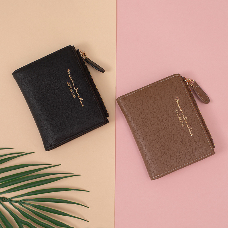 跨境鳄鱼纹女士钱包女款高级感韩版纯色多卡位零钱包折叠短款钱夹