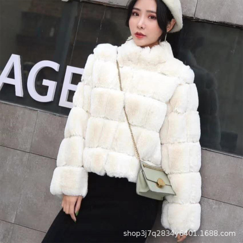 2021冬季韩版女式新款时尚毛茸茸仿皮草时尚气质外套