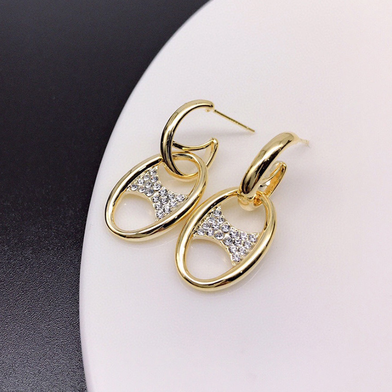 Obi new S925 silver needle high-grade earrings wholesale fashion female earrings temperament simple everything with Japanese and Korean personality Specification drawing