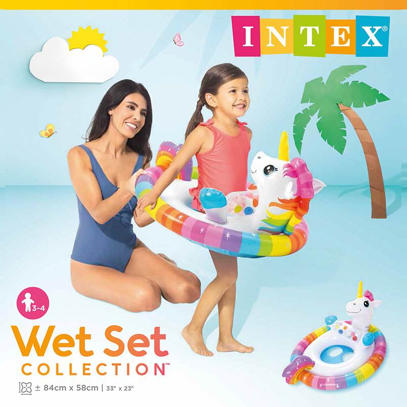 INTEX59570 Cartoon animal-shaped baby seat ring, baby armpit ring, safety pvc water play float ring wholesale details Picture