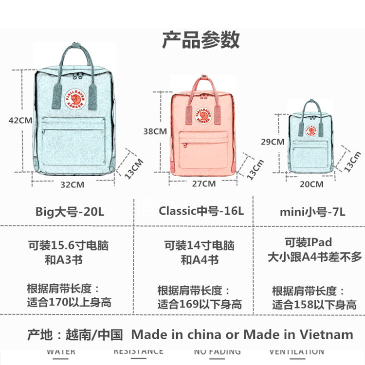 批发代发跨境北极同款狐狸双肩背男女旅行户外学生电脑书包细节图