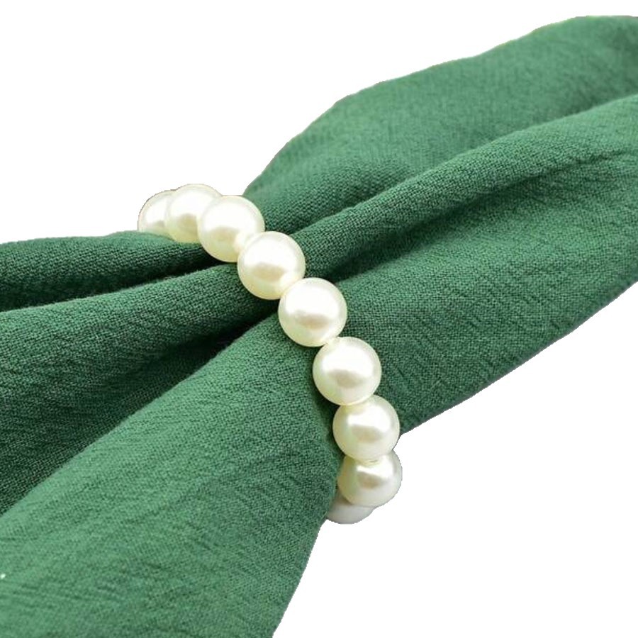 Cross-border pearl tissue paper, napkin ring, wedding napkin ring, elastic pearl ring, hotel table setting, fixed decoration Item Picture