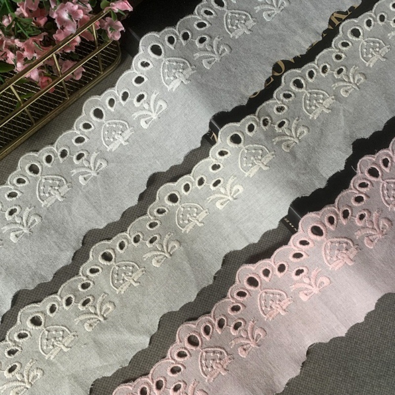 厂家批发爱心蝴蝶 棉布条码刺绣花边 洛丽塔DIY童装裙摆辅料宽6cm