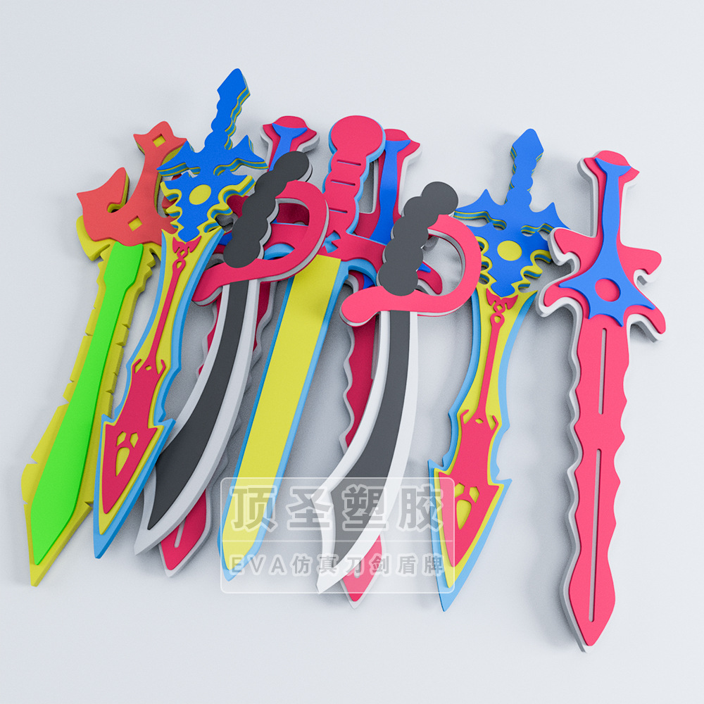 Children's foam toys, diy foam assembly, eva foam sword shield, EVA simulation sword props Specification image
