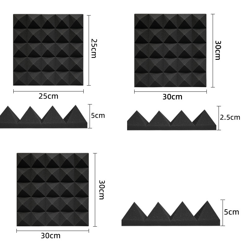 Wholesale of cross-border pyramid flame-retardant sound insulation cotton, high-density thermal insulation foam cotton, and special sound-absorbing cotton for recording studios details Picture