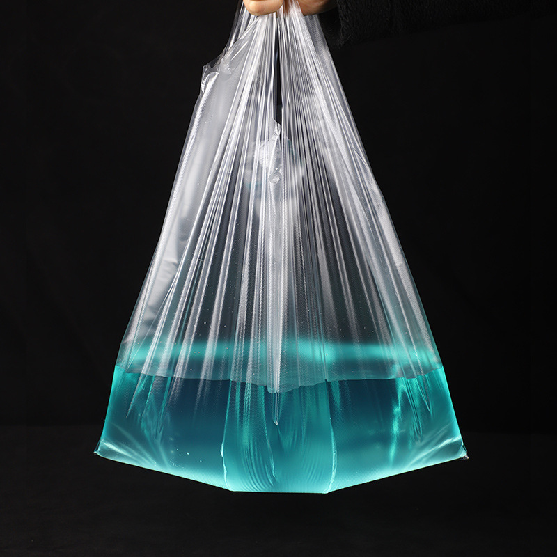 Transparent White Shopping Bag Food And Vegetable Packing Bag Disposable Portable Small White Bag Supermarket White Plastic Bag details Picture