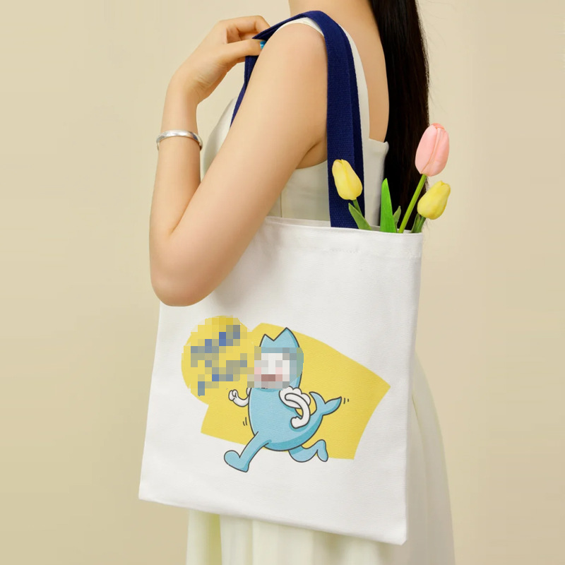 Customized canvas bags, advertising and promotion, cotton handbags, blank shopping bags, single-shoulder corporate canvas bags, color-printed logos Specification image