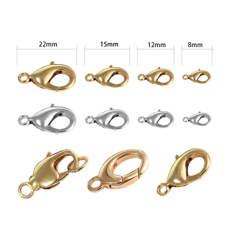 18K gold-plated copper with real gold, multi-color lobster buckle, connecting buckle, tail buckle, bag chain buckle, elastic buckle, versatile button diy Item Picture