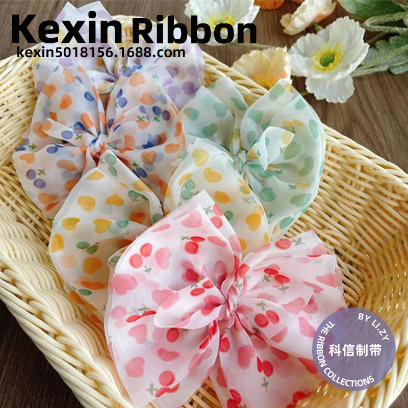 12Cm Snow Gauze With Love Small Cherry Handmade Diy Hair Accessories Bow Material Clothing Straw Hat Accessories