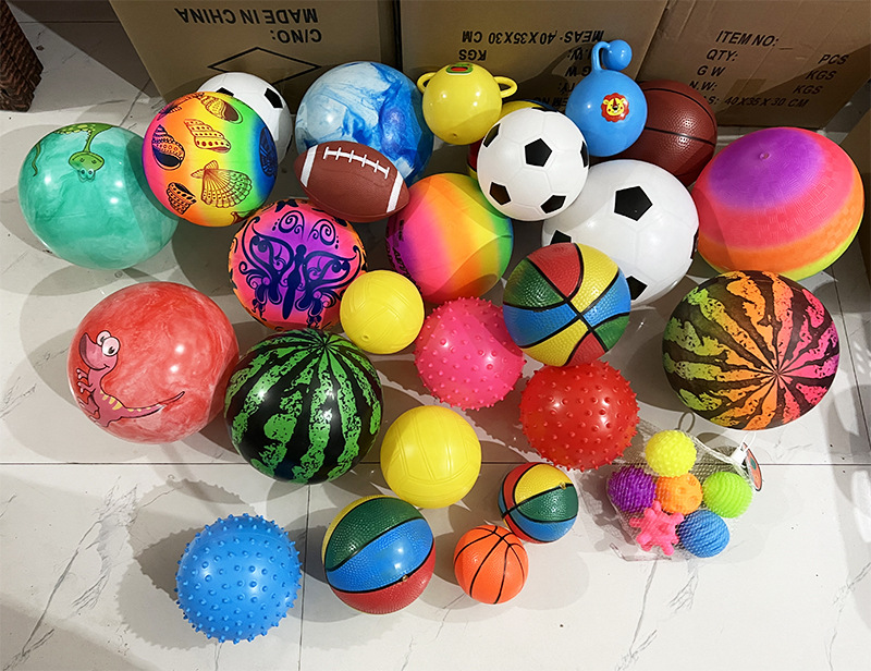 皮球拍拍球儿童玩具球现货 PVC搪胶球幼儿充气玩具球类批发夜市详情图3
