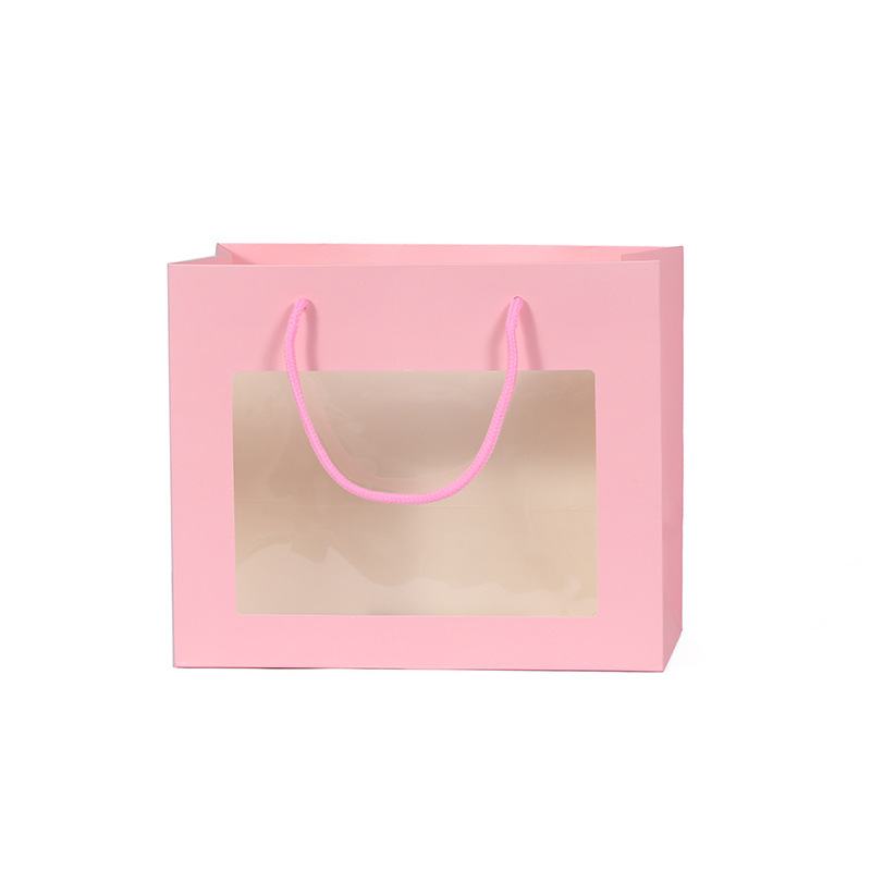 时尚开窗礼品/礼品袋/包装手提袋白底实物图