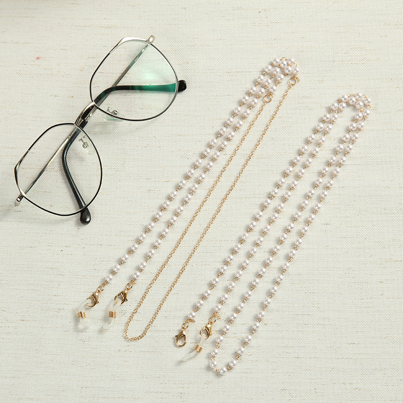 New pearl eyeglass chains, fashionable, simple and elegant, anti-loss pendant chains, beaded necklaces, mask-hanging necklaces, factory wholesale details Picture